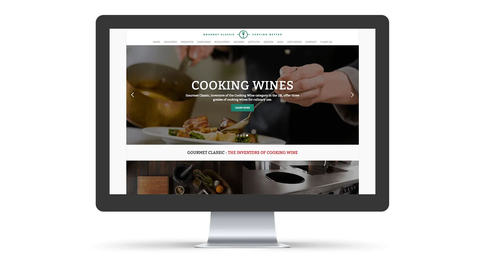 Gourmet Classic home page design