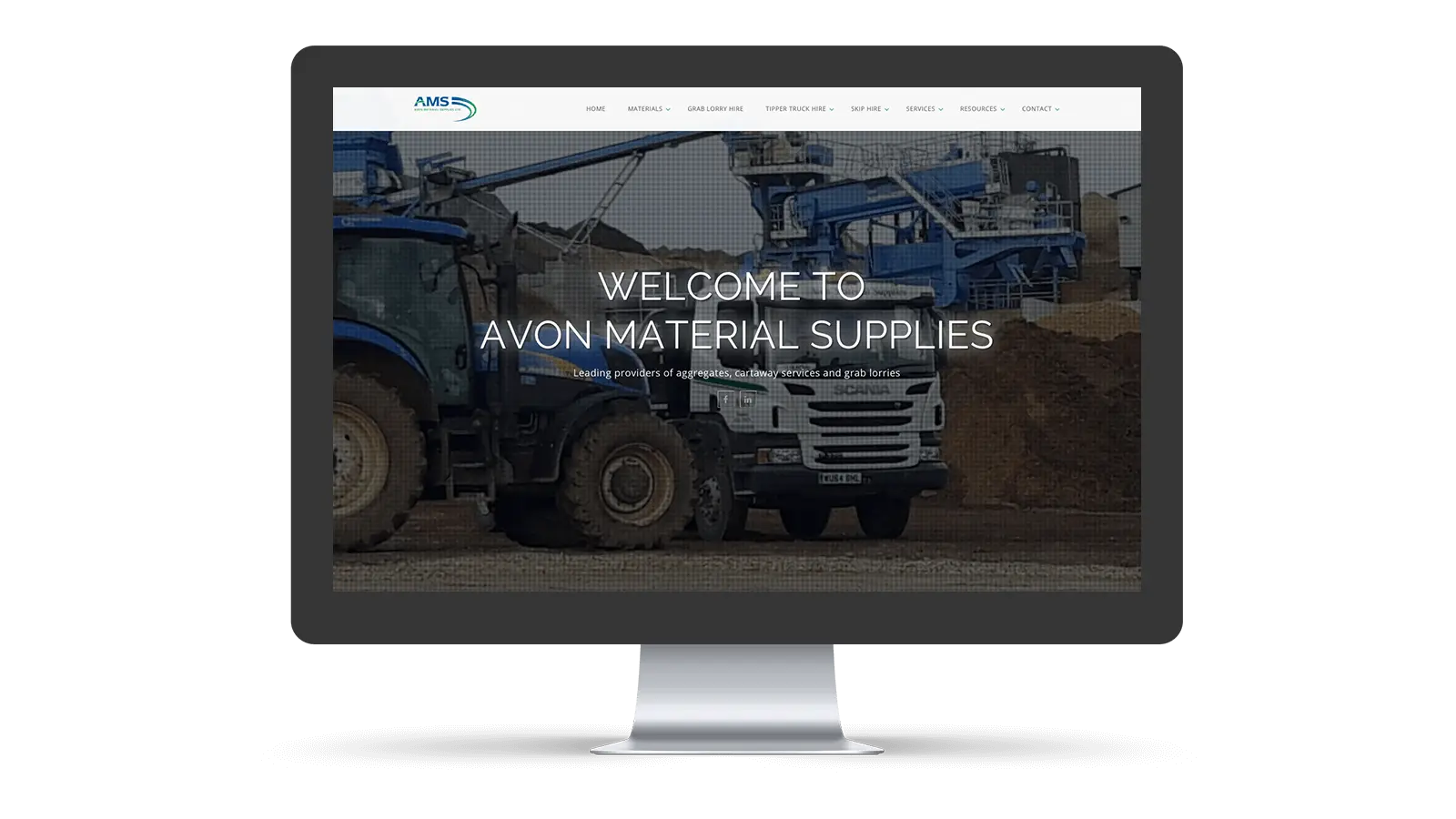 Avon Material Supplies homepage design