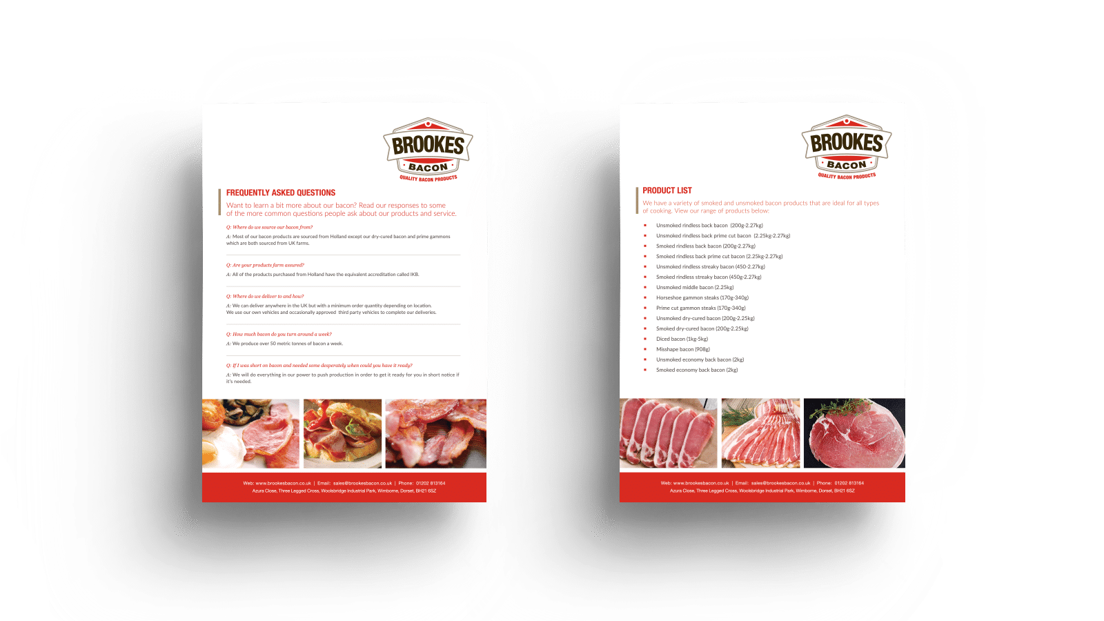 Brookes bacon graphic design product brochure