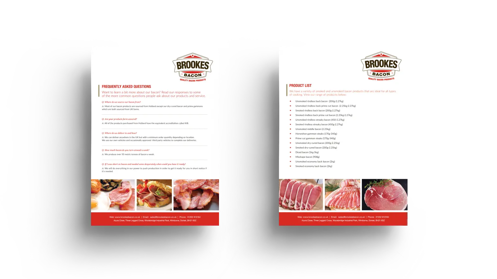 Brookes bacon graphic design product brochure