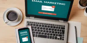 Email marketing on a laptop and mobile